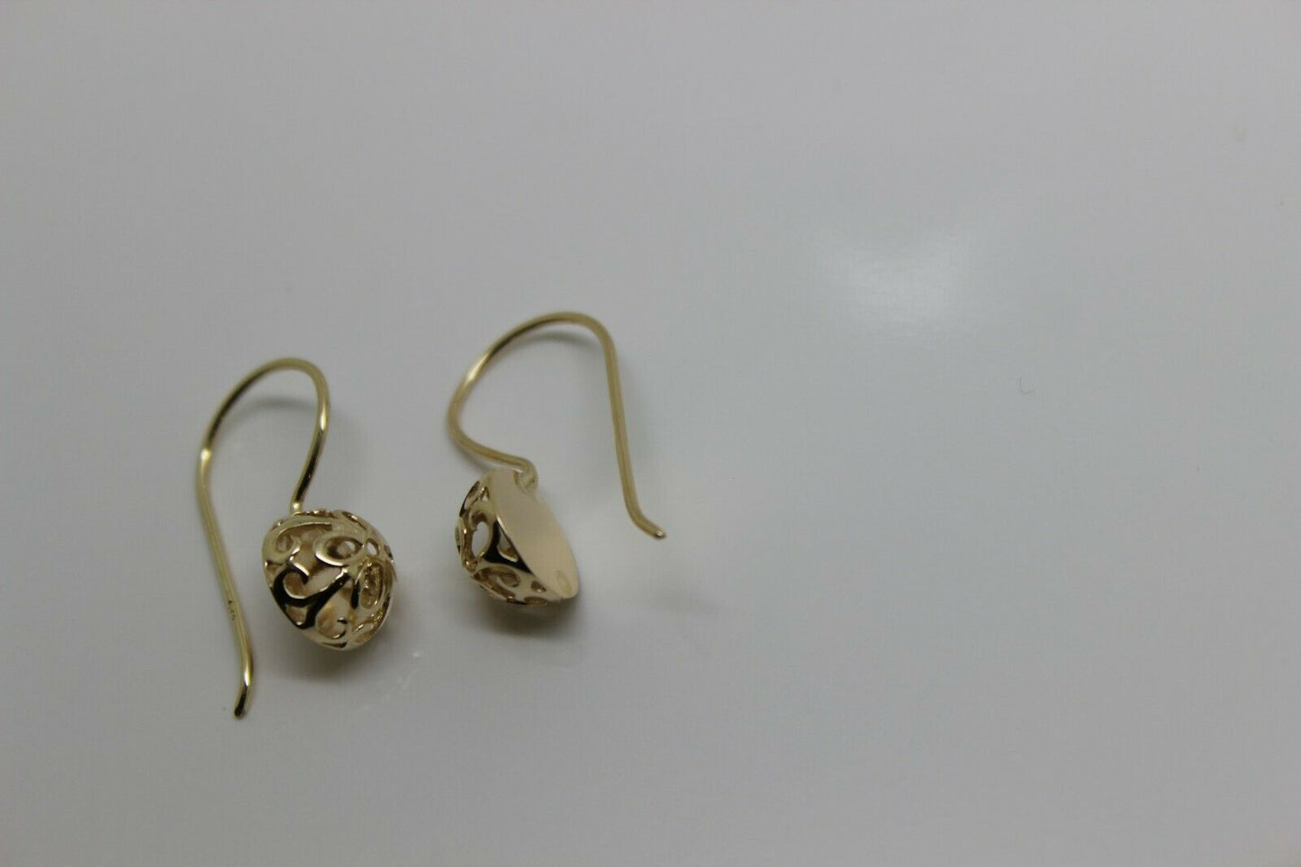 Kaedesigns New 9ct Yellow, Rose or White Gold 10mm Half Ball Hook Filigree Earrings