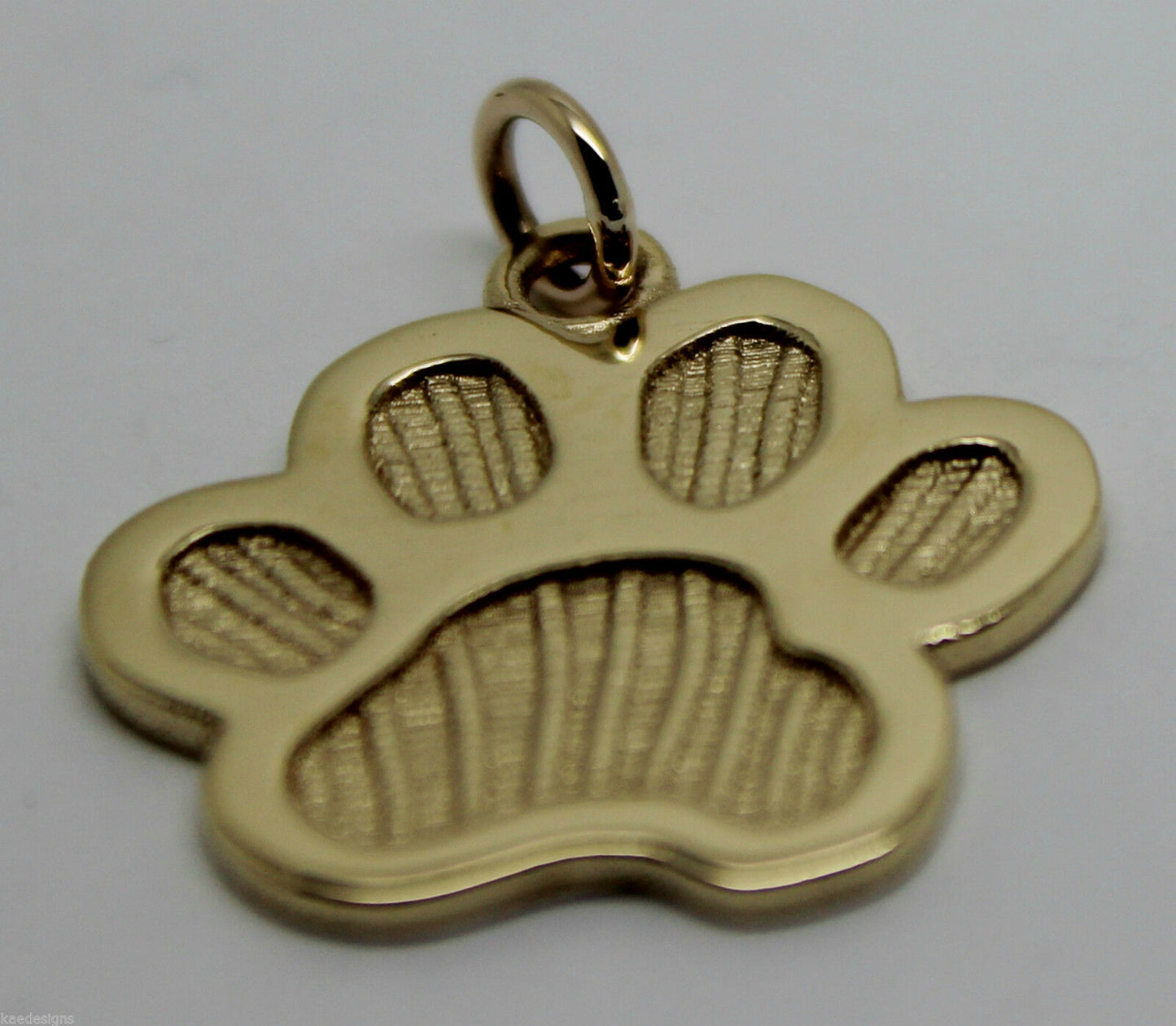 Kaedesigns, Large 9ct Yellow or Rose or White Gold charm Dog Animal PAW Pendant