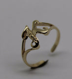 Genuine 9ct 9k Solid Yellow Or Rose Or White Gold 375 Initial Toe Ring K