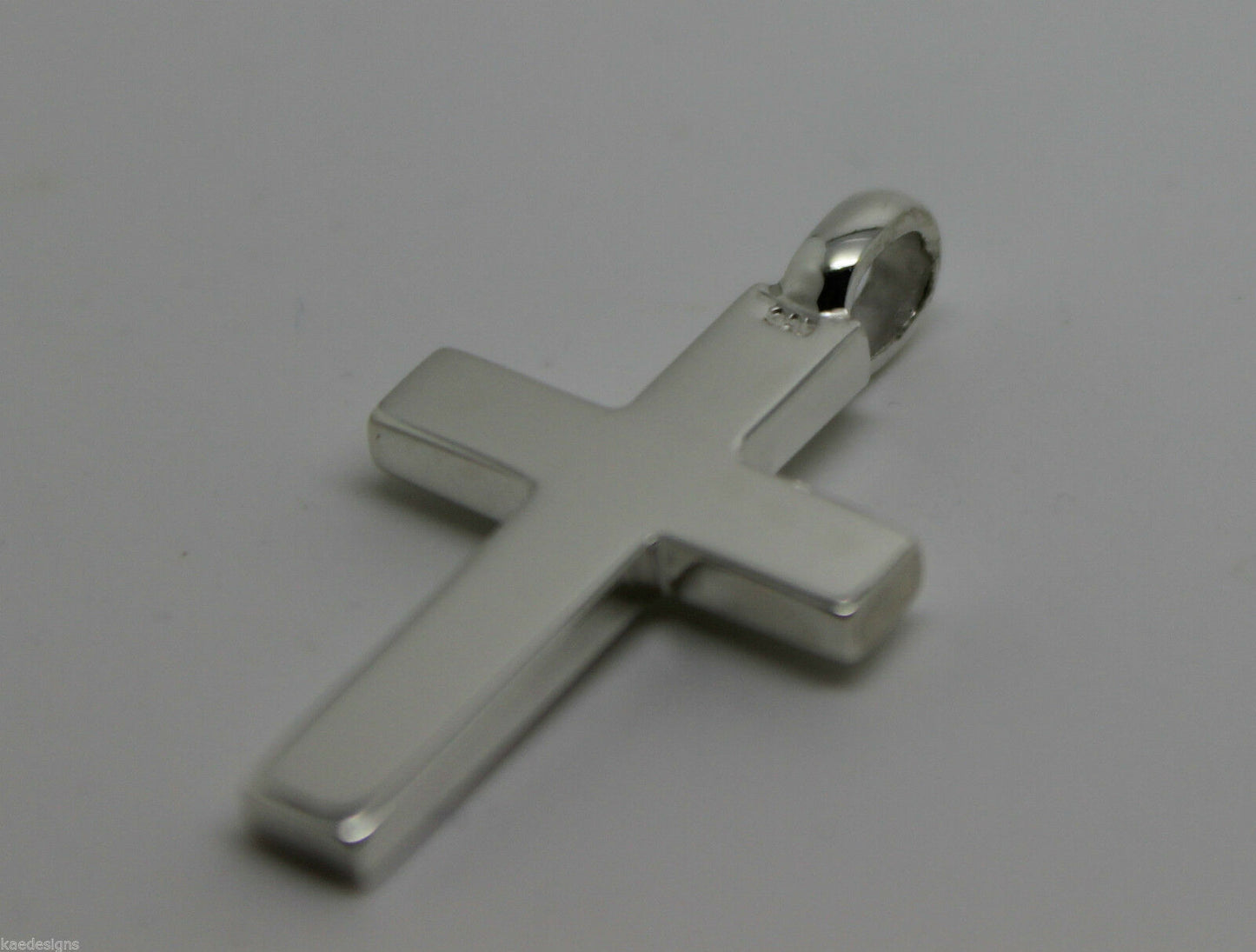 Kaedesigns Full Solid New Sterling Silver 925 Plain Cross Pendant