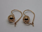 Kaedesigns New Genuine 9ct Yellow, Rose or White Gold 8mm Plain Ball Drop Earrings