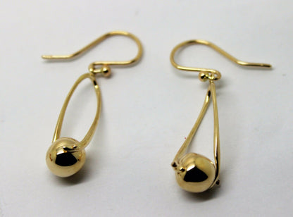 Kaedesigns, 9ct Yellow Or White Or Rose Gold  Hook Gold 8mm Ball Drop Earring