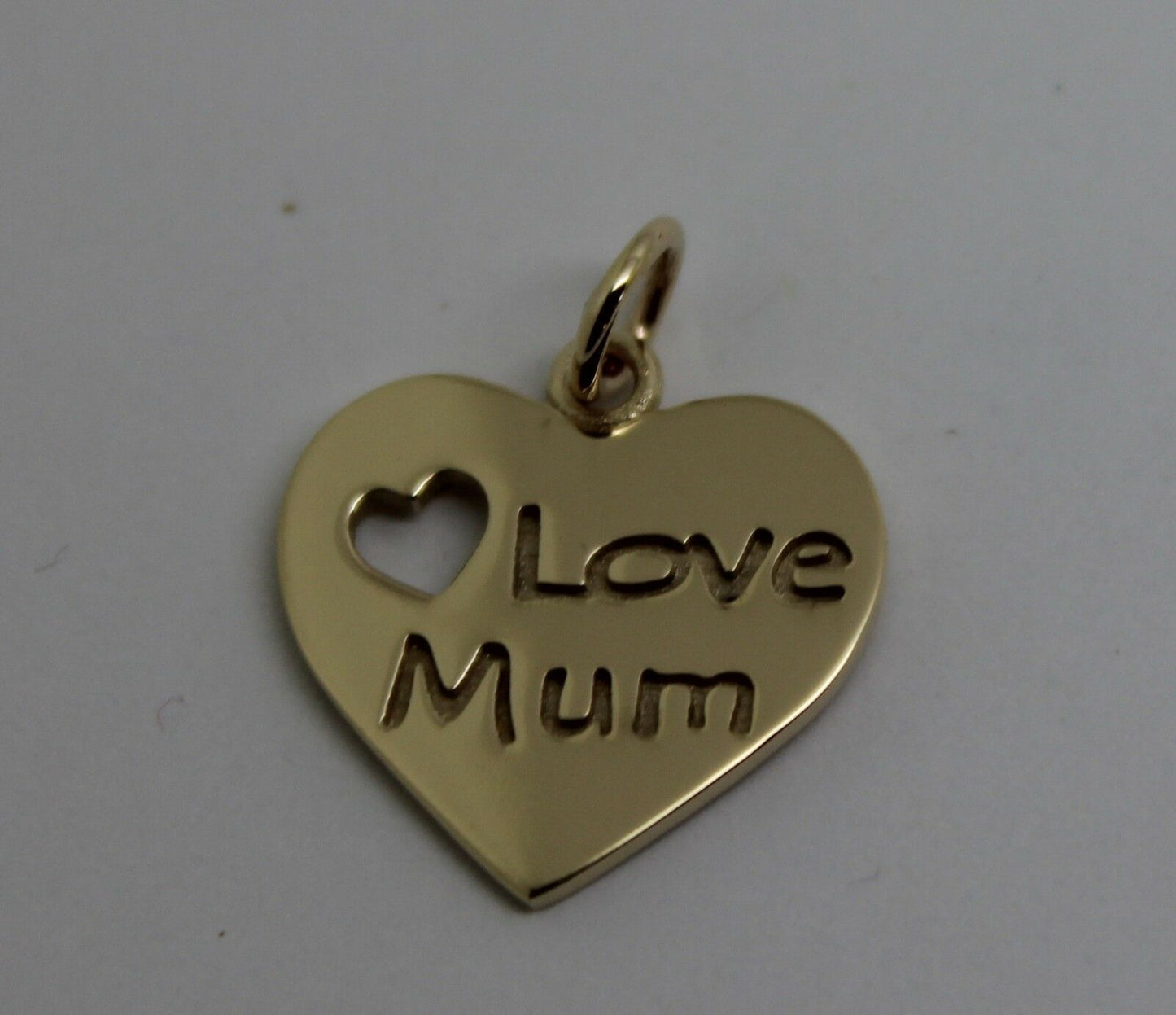 Kaedesigns, Genuine 9K 9ct Yellow, Rose or White Gold I Love Mum Shield Pendant