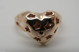 Genuine 9ct 375 Yellow or Rose or White Gold Star Heart Toe Ring  232
