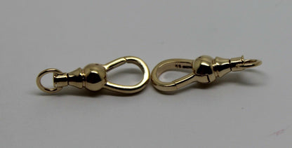 Genuine 9ct 2 X Yellow Gold Ball Albert Swivel Clasp 19mm Size