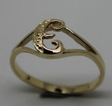 Genuine Delicate 9ct 375 Yellow, Rose or White Gold Initial Ring E