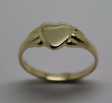 Genuine New Size J Child'S Solid 9ct 9k Yellow, Rose or White Gold Heart Signet Ring
