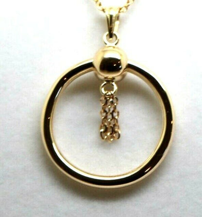 Genuine 9ct Yellow, Rose or White Gold 6mm Spinning Ball and Hoop Fancy Pendant