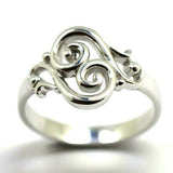 Kaedesigns Sterling Silver Full Solid Filigree Swirl Ring - Choose your size