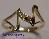 Kaedesigns, Genuine Solid Yellow Or Rose Or White Gold 375 Initial Ring N