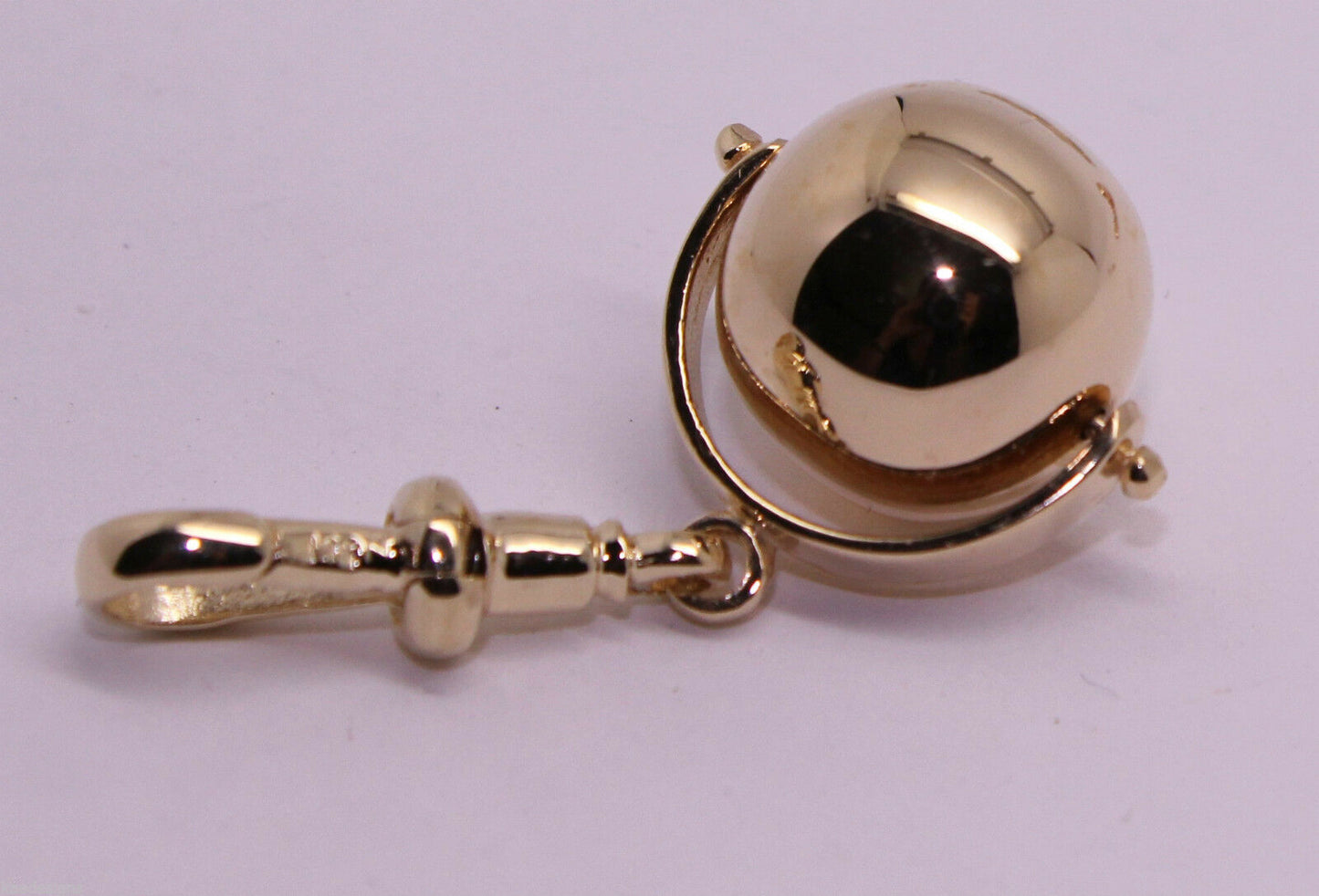 New 9ct Yellow or Rose or White Gold Plain 14mm Ball Spinner with Swivel Clasp