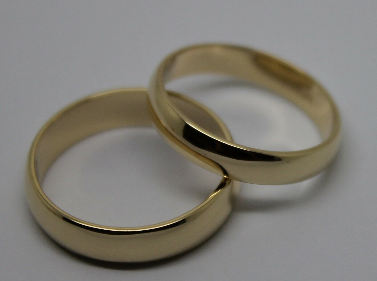 Genuine Custom Made His & Hers Solid 9ct 9K Yellow Gold Wedding Bands Couple Rings