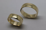 His & Hers Genuine 2 X Full Solid 9Ct Yellow Gold 6mm Wide Wedding Couple Bands Rings