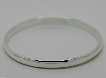 Genuine Full SOLID Sterling silver 4mm wide baby bangle 46mm outside diameter