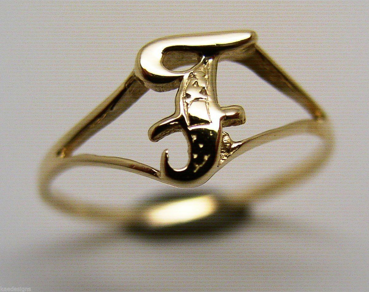 Genuine Delicate 9ct 375 Yellow, Rose or White Gold Initial Ring F