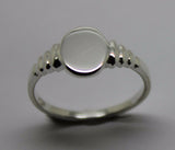 Small New Sterling Silver Oval Signet Ring Size M 1/2