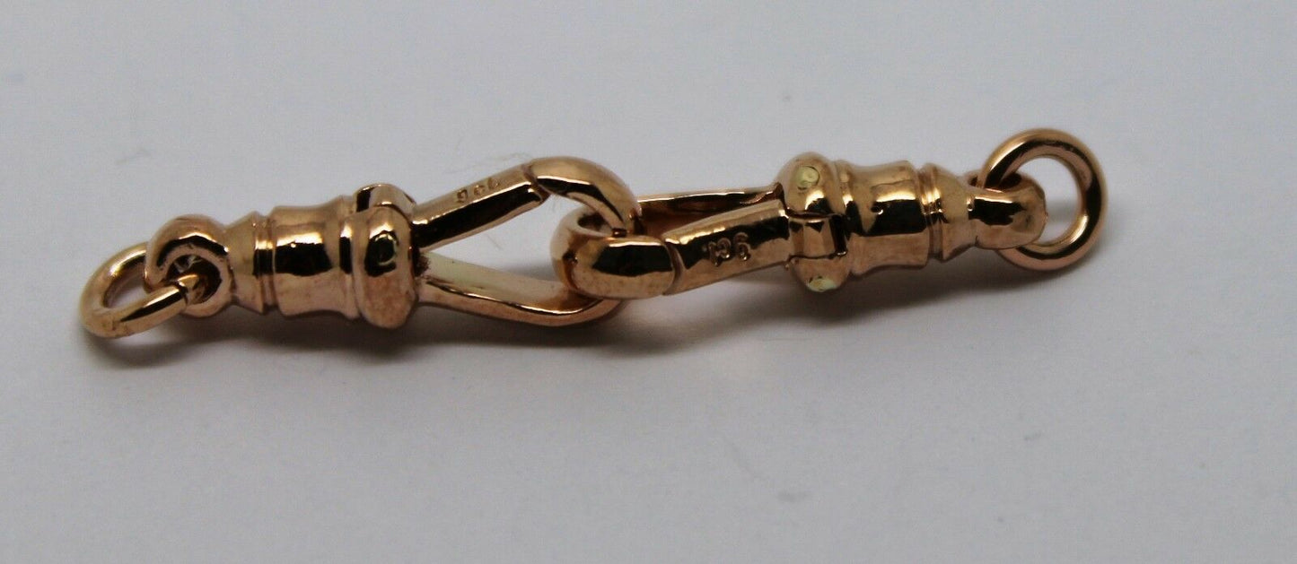 Genuine 9ct 2 X Yellow or Rose Gold Albert Swivel Clasp 19mm + Jump Rings