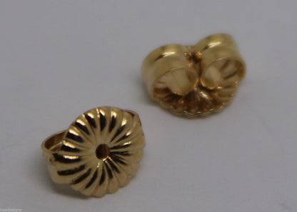 Kaedesigns,9ct Yellow Or White Gold Flower Earring Butterfly Backs 5.5mm Or 9mm