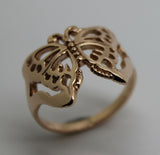 Solid Genuine 9ct White Or Rose Or Yellow Gold Large Butterfly Ring Size Q 236