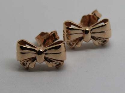 Genuine 9ct Rose Gold Butterfly Stud Earrings Set With Gemstone Of Your Choice