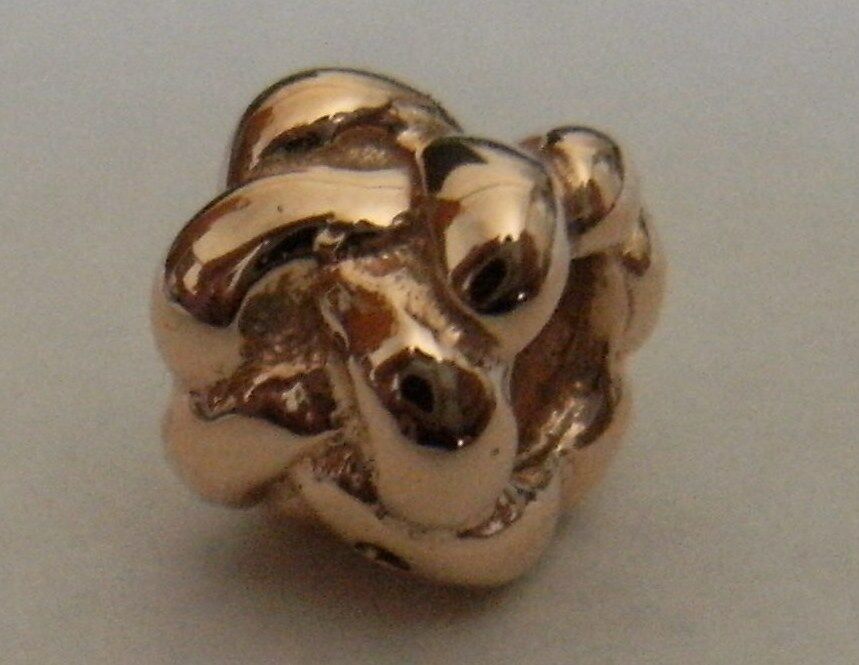 Genuine 9ct Yellow or Rose or White Gold or Silver 3D Weave Bead for Bracelet or Necklace