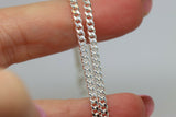 Sterling Silver Diamond Cut Kerb Curb Link Necklace Chain *Many sizes available