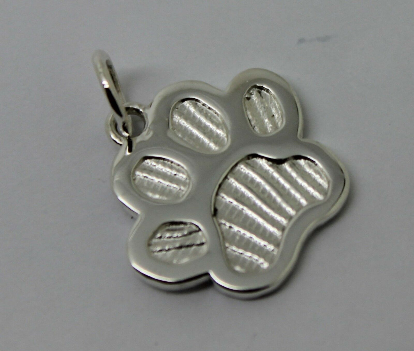 Large Sterling Silver 925 Dog Animal Paw Print Pendant