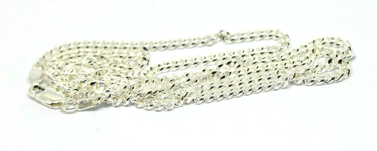 Sterling Silver Diamond Cut Kerb Curb Link Necklace Chain *Many sizes available