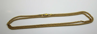 Genuine 9ct Yellow Gold Kerb Curb Chain Necklace 55cm