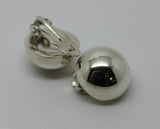 Genuine New Sterling Silver 925 Half 14mm Ball Round Earrings Clip-ons