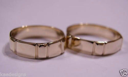 Genuine Solid His & Hers Solid 9ct 9K Rose Gold Wedding Bands Couple Rings