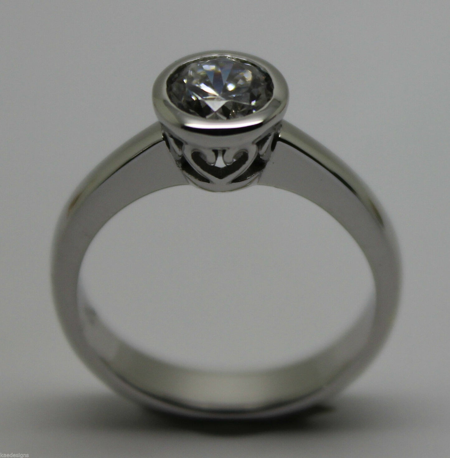 Kaedesigns, New Genuine 9ct 375 Solid White Gold Ring Size M