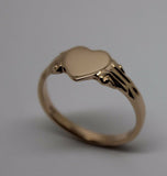 Kaedesigns New Size M Genuine New 9ct Yellow, Rose or White Gold 375 Heart Signet Ring