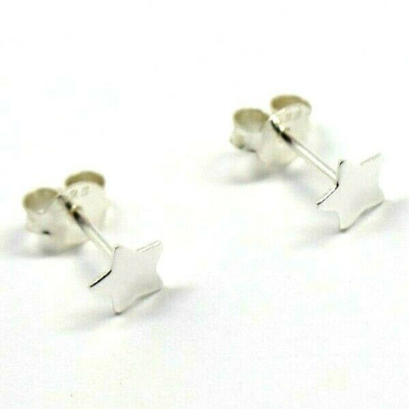 Sterling Silver Children Child Small 5mm Star Disc Earrings *Free post in oz