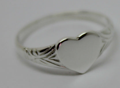 Kaedesigns New Size H Sterling Silver Heart Signet Ring