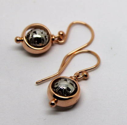 Kaedesigns Genuine 9ct Rose And White Gold Filigree Belcher Ball Earrings