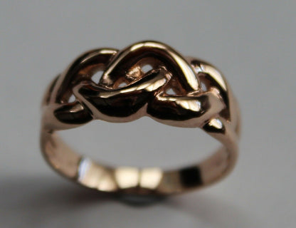 Genuine Solid 9ct White Or Rose Or Yellow Gold Celtic Knot Ring Choose Size