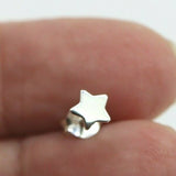 Sterling Silver Children Child Small 5mm Star Disc Earrings *Free post in oz