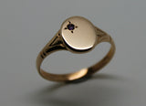 Size K 1/2 New Genuine 9ct Amethyst Set Yellow, Rose or White Gold Oval Signet Ring 227