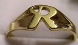 Genuine, Solid 9ct 9K Yellow Or Rose Or White Gold 375 Large Initial Ring R