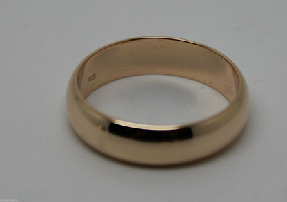 Kaedesigns, 5mm Genuine Solid 9ct Rose Gold Wedding Band Ring Size N/7 To Z+4/15