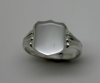 Kaedesigns New Sterling Silver Shield Large Signet Ring In Your Ring Size