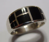 New Genuine Sterling Silver Black Enamel Ring *Free Express Post In Oz*