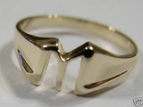Genuine 9ct 9k Solid Yellow or Rose or White Gold 375 Large Initial Ring M