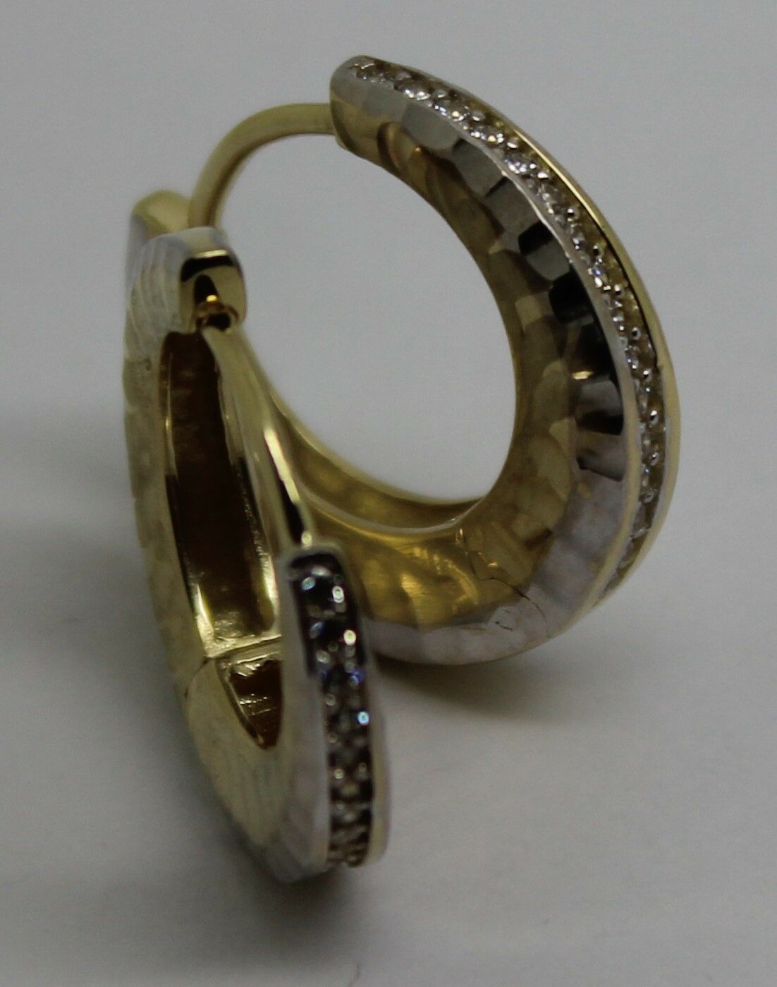 Kaedesigns, Genuine New 9ct Yellow Gold Hoop Cz Earrings