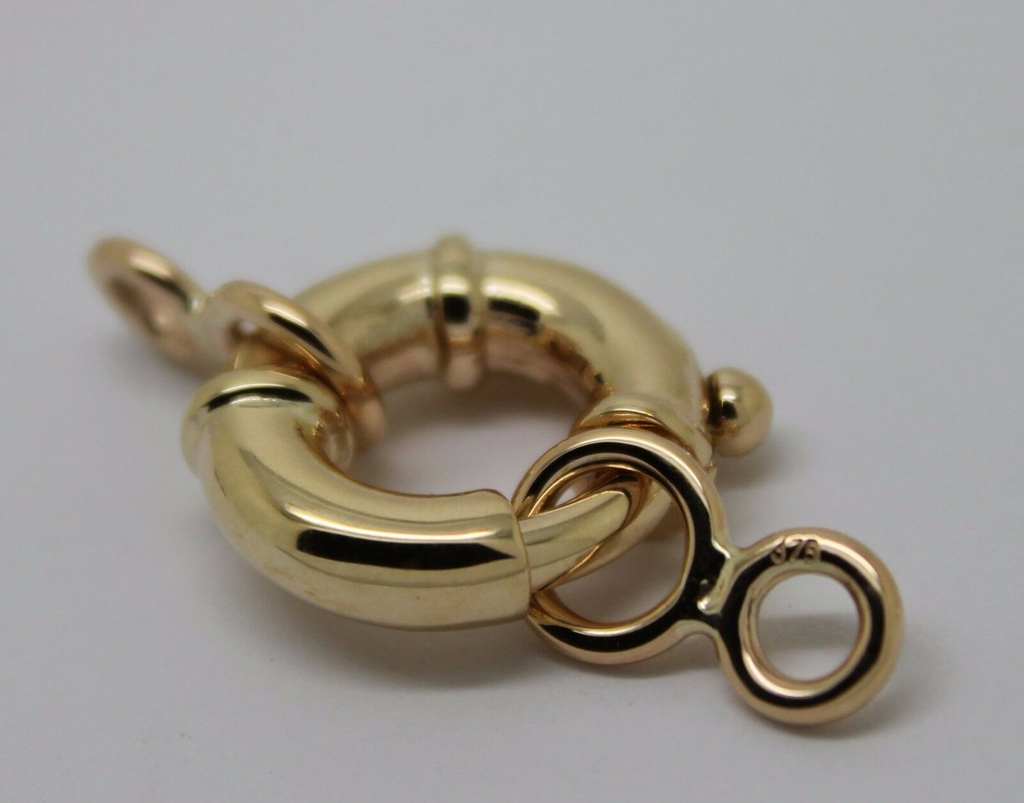 Genuine 9ct 9k 375 Large Yellow Gold Bolt Ring Clasp With Figure 8 Ends 11mm, 13mm, 15mm, 18mm or 20mm