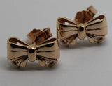 Genuine 9ct Rose Gold Butterfly Stud Earrings Set With Gemstone Of Your Choice