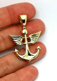 Genuine, Large Heavy 9ct 9kt Yellow, Rose or White Gold or Sterling Silver Large Solid Anchor Boat Pendant