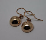 Genuine New 9kt 9ct Solid Yellow, Rose & White Gold 12mm Half Plain Ball Earrings
