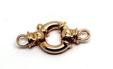 9k 9ct Yellow, Rose or White Gold 14mm Bolt Ring Clasp With Ends